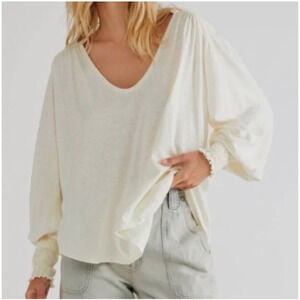 NEW! We The Free 'Bella' Long Sleeve Tee in IVORY (M)